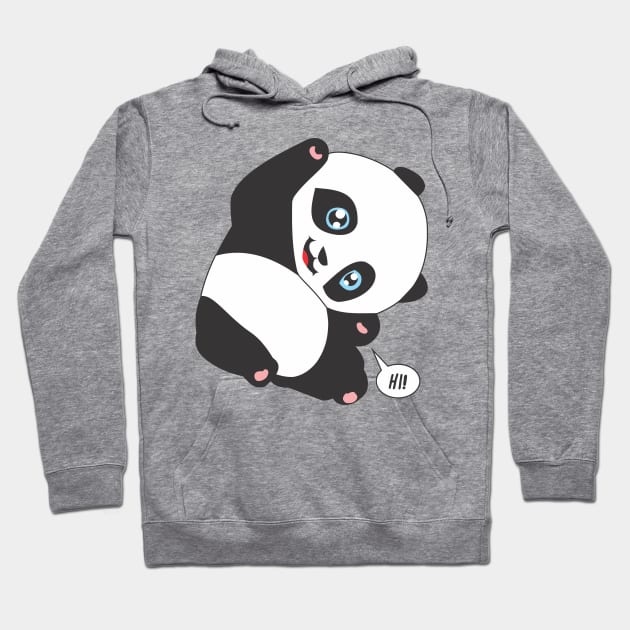 Panda Bear Say HI! Hoodie by culturageek